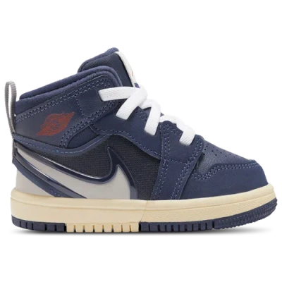 Jordan Kids' Boys   Aj 1 Easyon Mid In Midnight Navy/atmosphere Grey/varsity Red