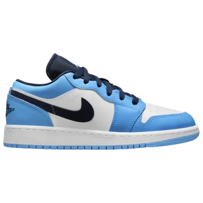 Jordan Aj 1 Low In Dk Powder Blue/obsidian/white
