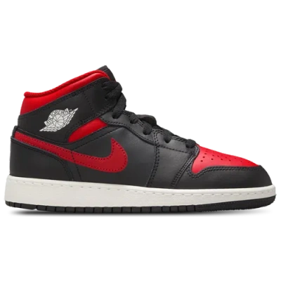 Jordan Kids' Boys   Aj 1 Mid In Black/red/white
