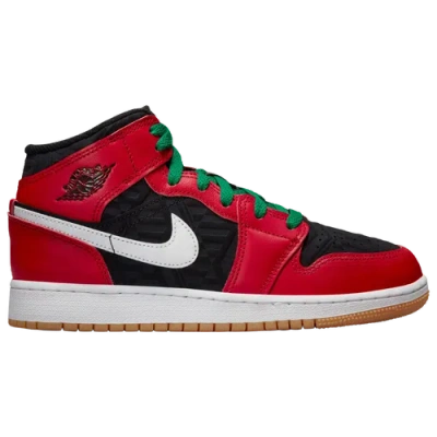 Jordan Air  1 Mid Trainers In Black/red/white
