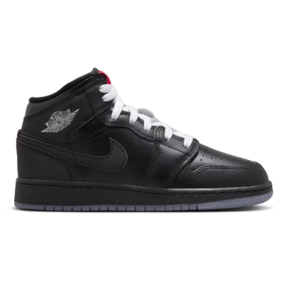 Jordan Kids' Boys   Aj 1 Mid In Black/white/silver