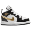 Jordan Air  1 Mid Se Black Gold Patent Leather In White/black/metallic Gold