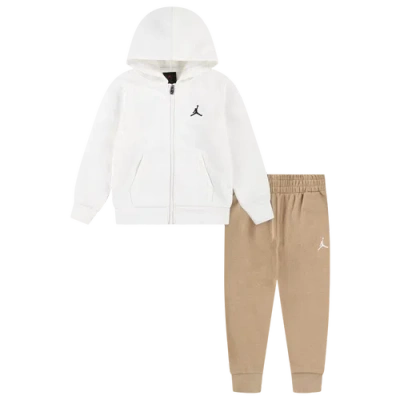 Jordan Kids' Boys   Brooklyn Fleece Full-zip Hoodie Set In Sail/hemp
