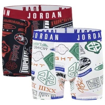 Jordan Kids' Boys   Essentials Polyester Printed 2 Pack Underwear In White