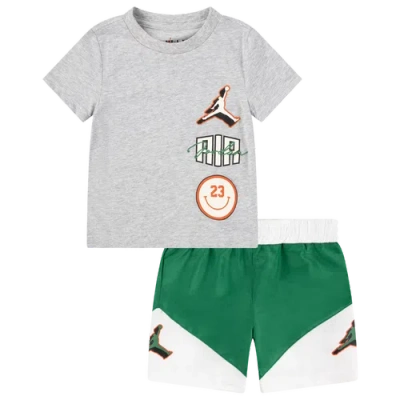 Jordan Kids' Boys Infant   Jumpman Stacked Play Shorts Set In Pine Green/grey