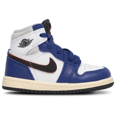 Jordan Kids' Boys   Retro 1 Hi Og Remastered In White/neutral Grey/deep Royal Blue