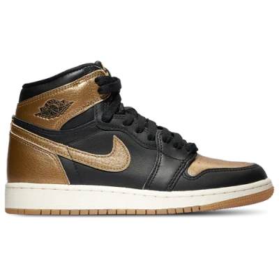 Jordan Air  1 Retro High Sneakers In Black/gold