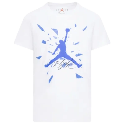 Jordan Kids' Boys   Shattered Glass Jumpman Short Sleeve T-shirt In White/carolina