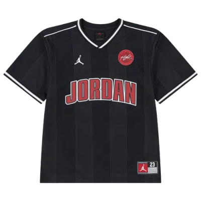 Jordan Kids' Logo-appliqué Striped T-shirt In Black