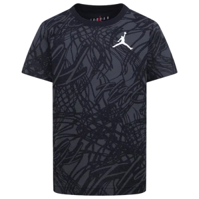 Jordan Kids' Boys  Net Flight Aop Short Sleeve T-shirt In Black/grey