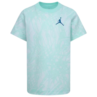 Jordan Kids' Boys  Net Flight Aop Short Sleeve T-shirt In Green/white
