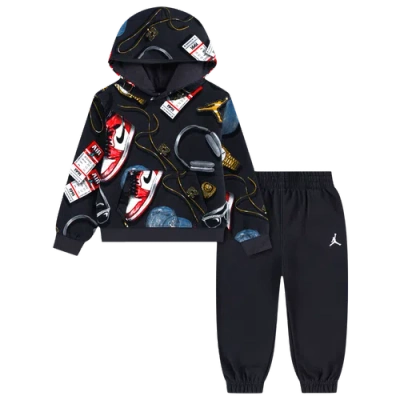 Jordan Kids' Boys  Play Aop Fleece Pants Set In Black