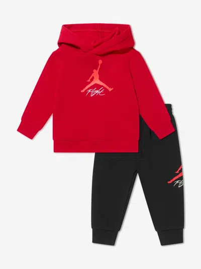 Jordan Babies' Logo印花平纹针织运动套装 In Red