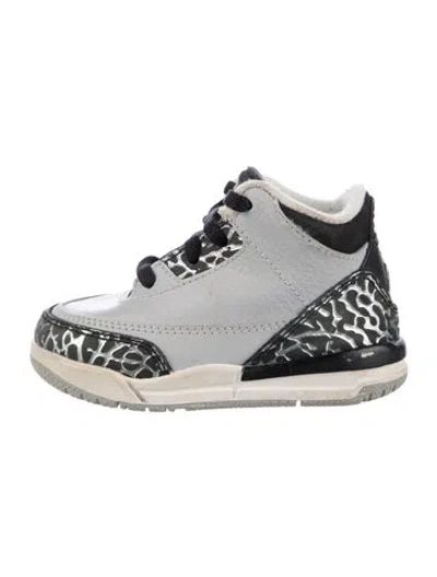 Pre-owned Jordan Babies' Boys' Leather High Top Sneakers In Black/grey/white