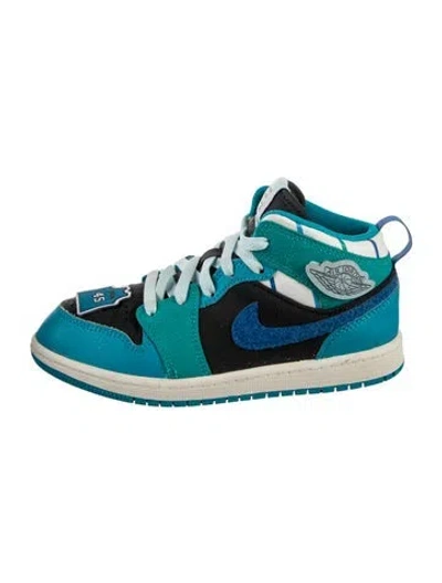 Pre-owned Jordan Babies' Boys' Leather High Top Sneakers In Blue