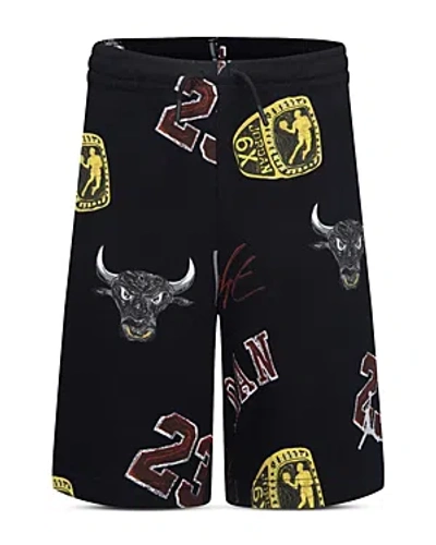 Jordan Boys' Mj Essentials Printed Fleece Shorts - Big Kid In Black