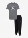 Jordan Boys Mj Sneaker School Pant Set In Black