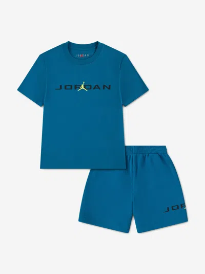 Jordan Babies'  Boys Mj Stretch Hbr Short Set In Blue
