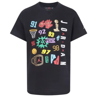 Jordan Boys Preschool   2x3 Peat Short Sleeve T-shirt In Black