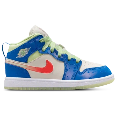 Jordan Kids' Boys  Aj 1 Mid Se In Blue/tan/volt