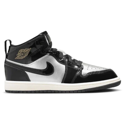 Jordan Kids' Boys Preschool   Aj 1 Mid Se Uni In Silver/gold/black