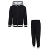 Jordan Boys Preschool   Blocked Rib Full Zip Set In Black/red