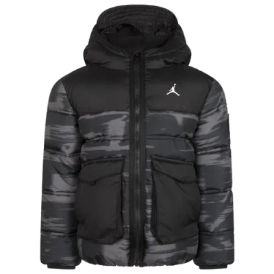 Jordan Kids' Boys Preschool   Faux Down Jacket In Red/iron Grey