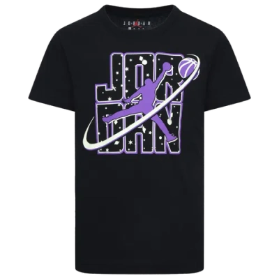 Jordan Kids' Boys Preschool   Flight Galaxy Glow Short Sleeve T-shirt In Purple/black
