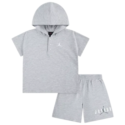 Jordan Kids' Boys Preschool   Henley French Terry Hoodie Set In Gray