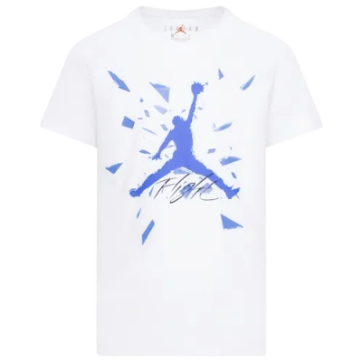 Jordan Kids' Boys Preschool   Shattered Glass Jumpman Short Sleeve T-shirt In White/carolina