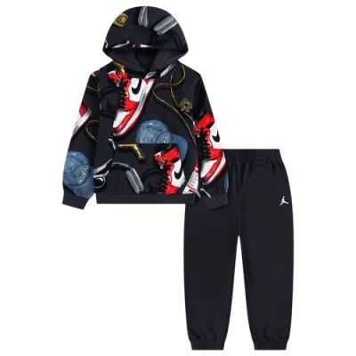 Jordan Kids' Boys Preschool  Play Aop Fleece Pants Set In Black