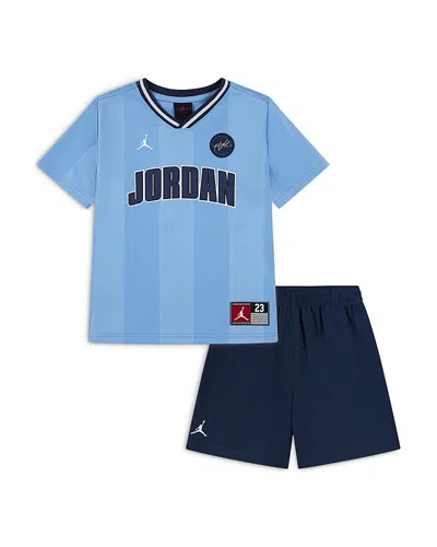 Jordan Boys' Sport Jersey Top & Mesh Shorts Set - Little Kid In Multi
