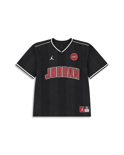 Jordan Kids' Logo-appliqué Striped T-shirt In Black