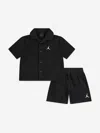 Jordan Boys Terry Cloth Camp Short Set In Black