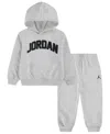 Jordan Boys Toddler 2t-4t 2-piece Long-sleeve Hoodie And Jogger Pants Set In Gray