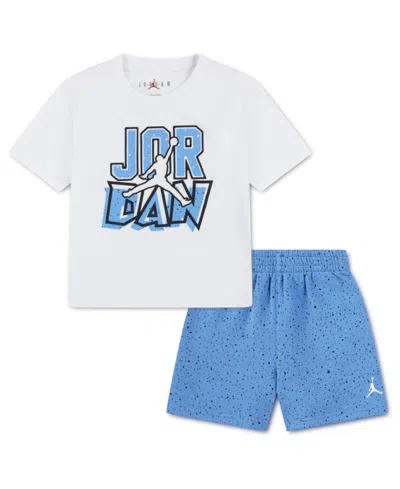 Jordan Babies' Boys' Toddler 2t-4t The Greatest Speckle T-shirt & Shorts, 2-piece Set In Blue