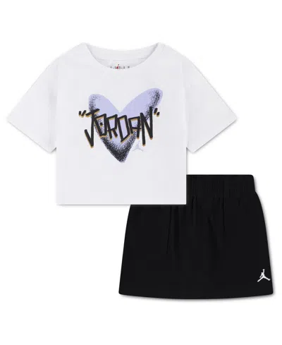 Jordan Babies' Boys' Toddler 2t-4t Heart  T-shirt And Skort, 2-piece Set In Multi