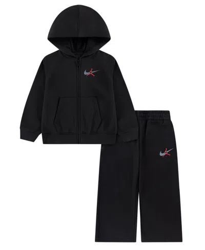 Jordan Babies' Boys' Toddler 2t-4t Long-sleeve Hoodie And Pants, 2-piece Set In Black