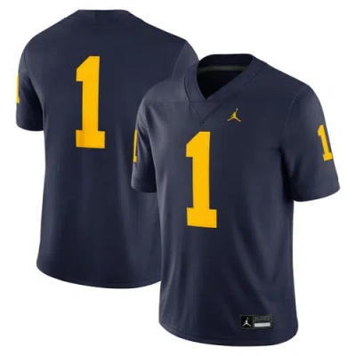Jordan Brand #1 Navy Michigan Wolverines Game Jersey