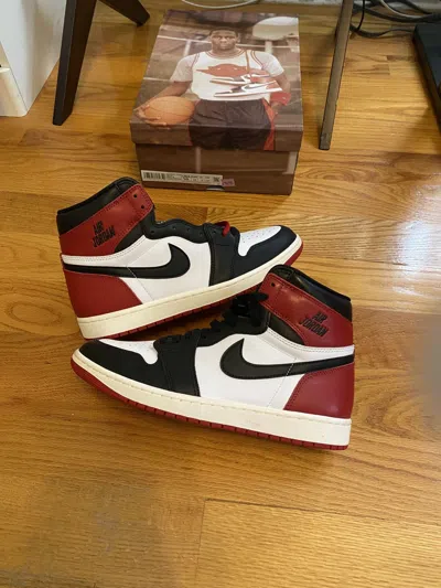 Pre-owned Jordan Brand 1 Retro High Og Black Toe Reimagined Size 10 Shoes In Red