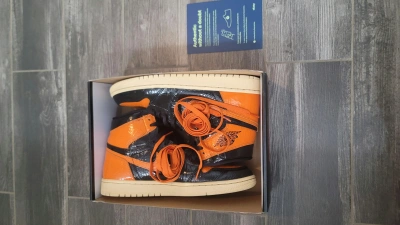 Pre-owned Jordan Brand 1 Retro High Shattered Backboard 3.0 Shoes In Black Orange
