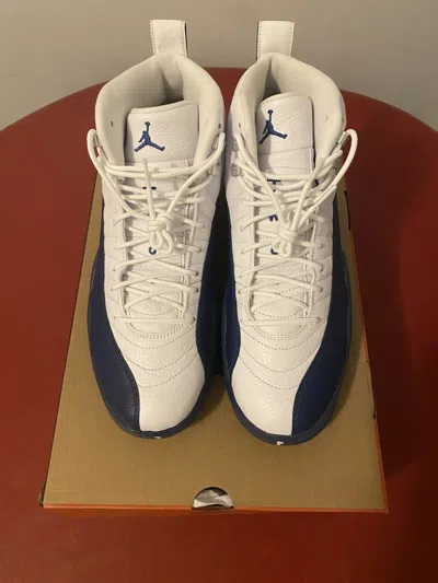 Pre-owned Jordan Brand 12 French Blue Shoes In White