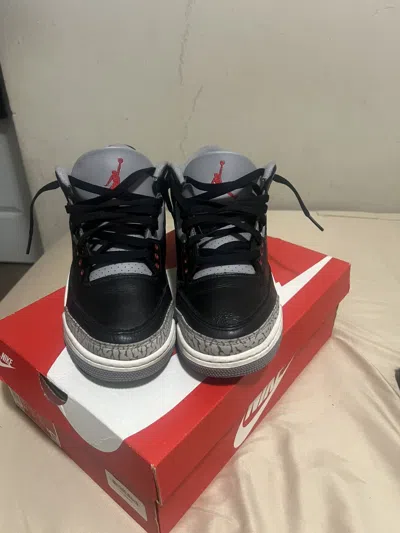 Pre-owned Jordan Brand 3 Cement Black Shoes