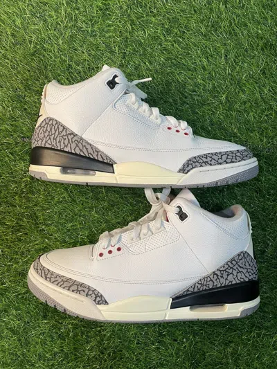 Pre-owned Jordan Brand 3 Cement Reimagined Shoes In White