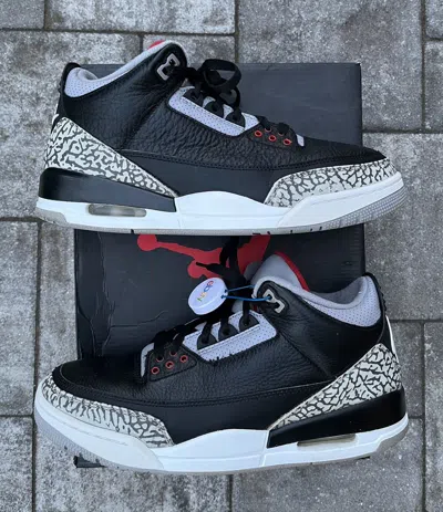 Pre-owned Jordan Brand 3 Retro Black Cement 2018 Size 10 Shoes