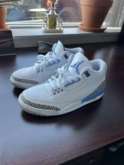 Pre-owned Jordan Brand 3 Retro "unc" (2020) Shoes In White/valor Blue/tech Grey