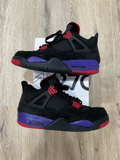 Pre-owned Jordan Brand 4 Retro Raptors Drake Ovo Shoes In Black