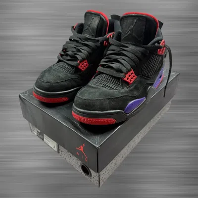 Pre-owned Jordan Brand 4 Retro Raptors Shoes In Black