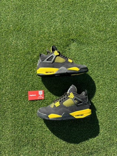 Pre-owned Jordan Brand 4 Thunder Shoes In Yellow