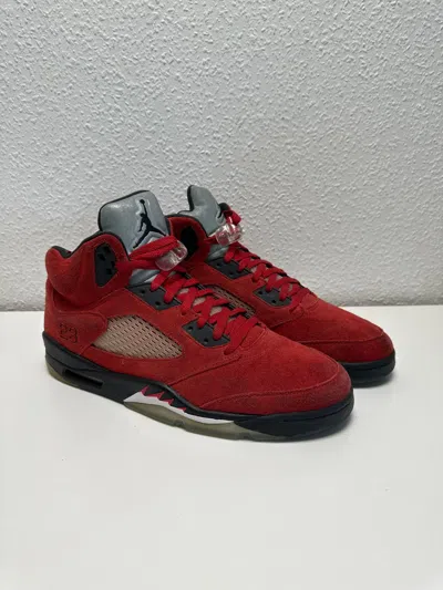 Pre-owned Jordan Brand 5 Raging Bull 2021 Us 14 Shoes In Red